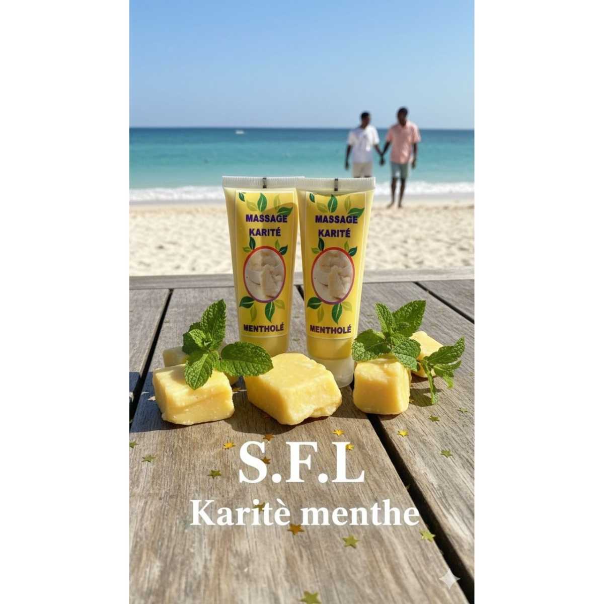 Lubrifiant naturel au karité et menthe, hydratant bio pour massage corporel