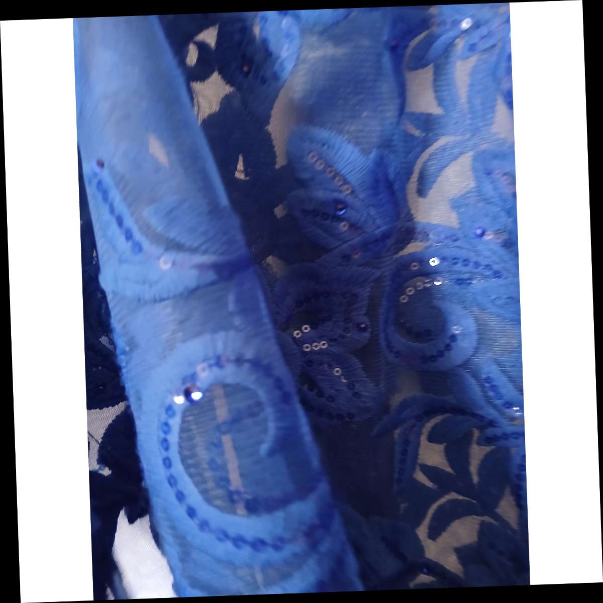 Robe boubou longue au dentelle bleu