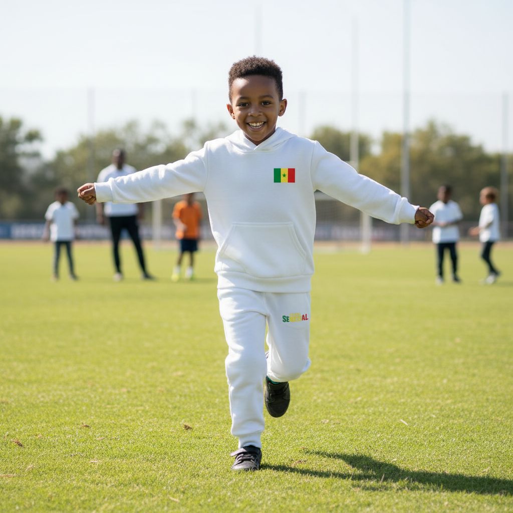 Jogging Team Senegal Enfant – Ensemble Sport Garçon Supporter, Coton Confort