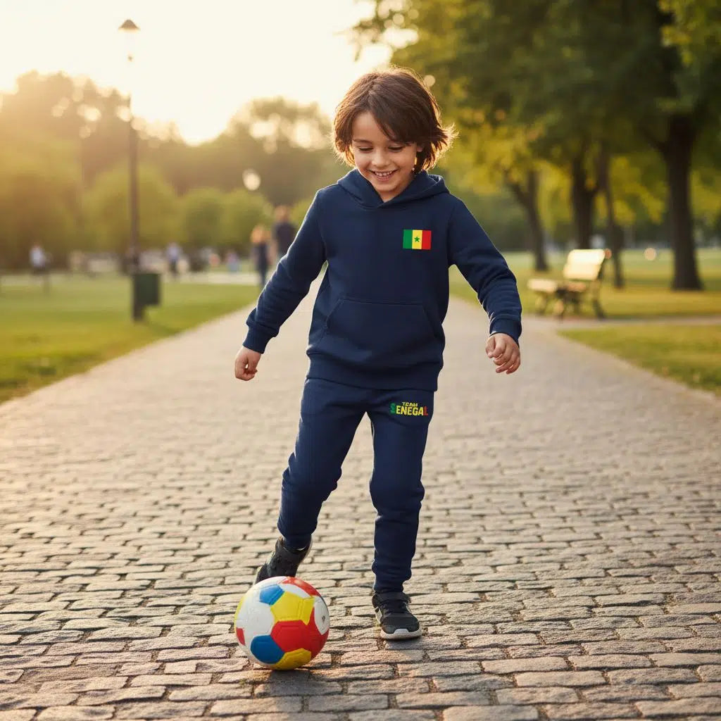 Jogging team Senegal – Ensemble survêtement enfant bleu marine tendance