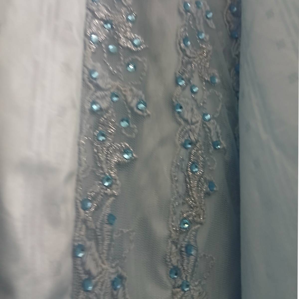 Robe dentelle bleu femme Geztner longue élégante bohème chic manches
