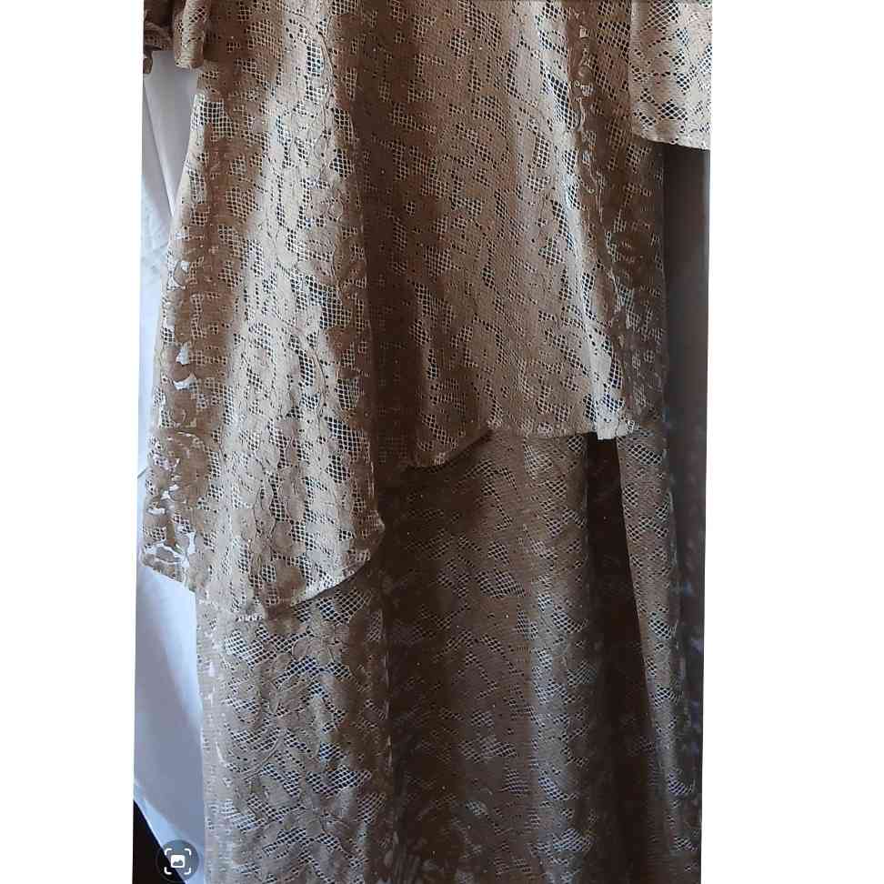 Robe femme dentelle beige longue bohème