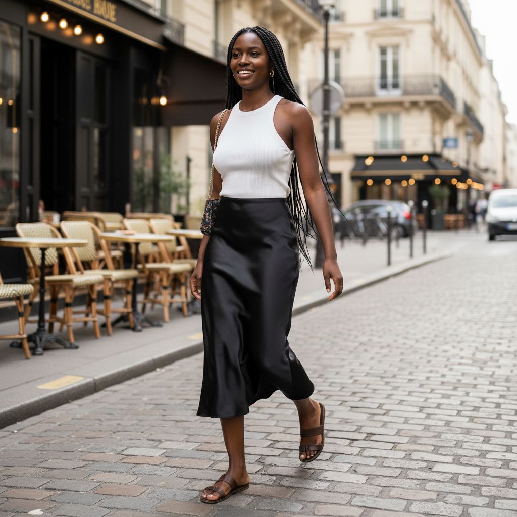 Jupe en soie femme longue satinée