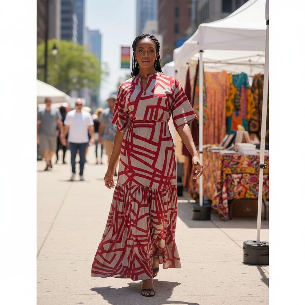 Jupe et haut en coton femme rouge – Set élégant bohème été, look moderne