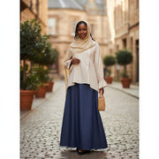 Jupe longue en jean femme et haut laine coton