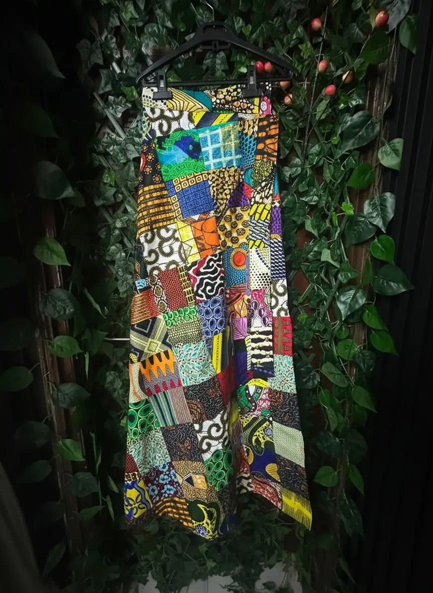 Jupe patchwork longue bohème en coton