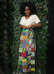 Jupe patchwork longue bohème en coton