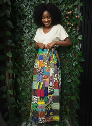 Jupe patchwork longue bohème en coton