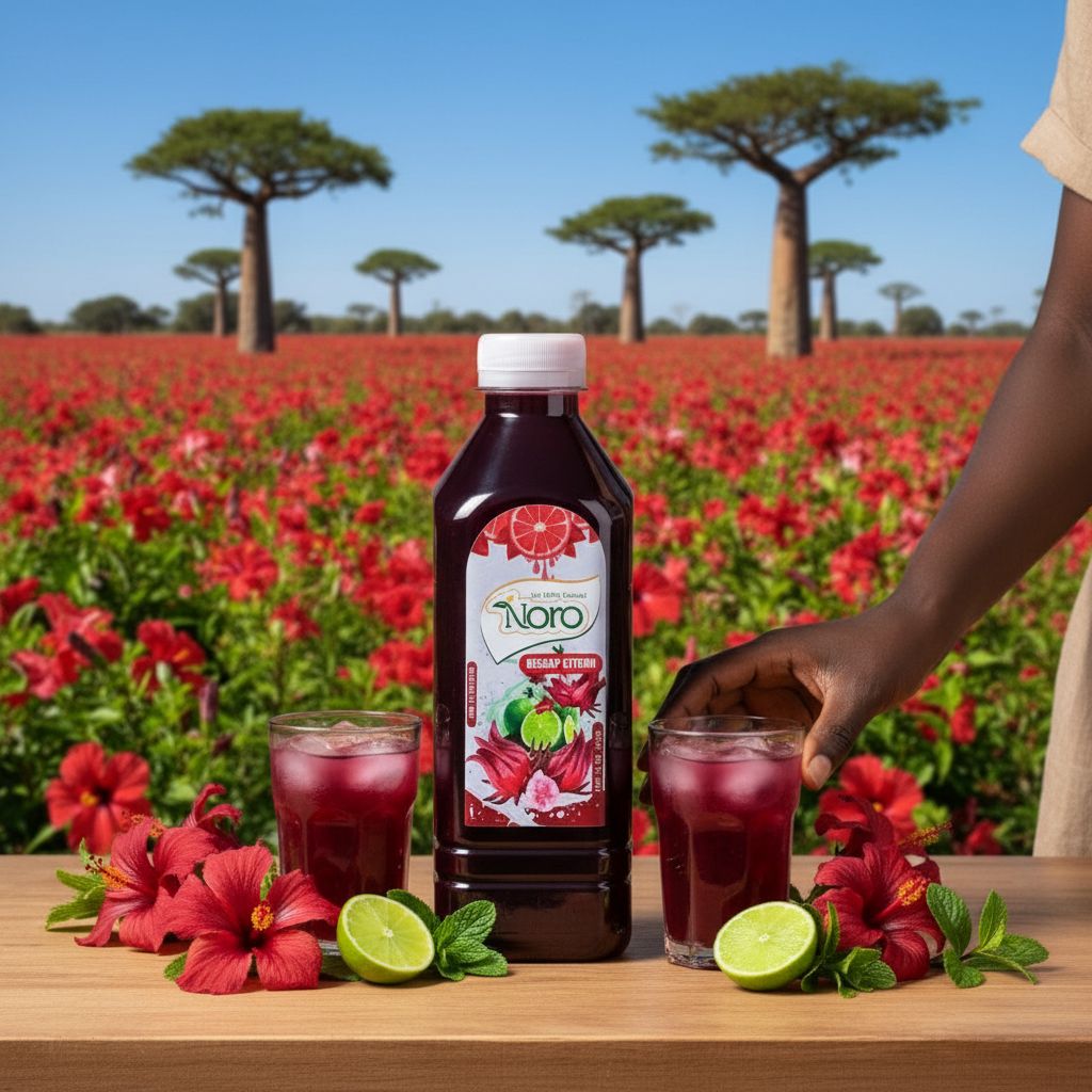 Jus de bissap rouge 1L – Boisson hibiscus naturelle, detox et rafraîchissante