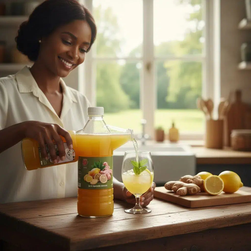 Jus de gingembre naturel 1L – Boisson santé artisanale, digestion &amp; énergie