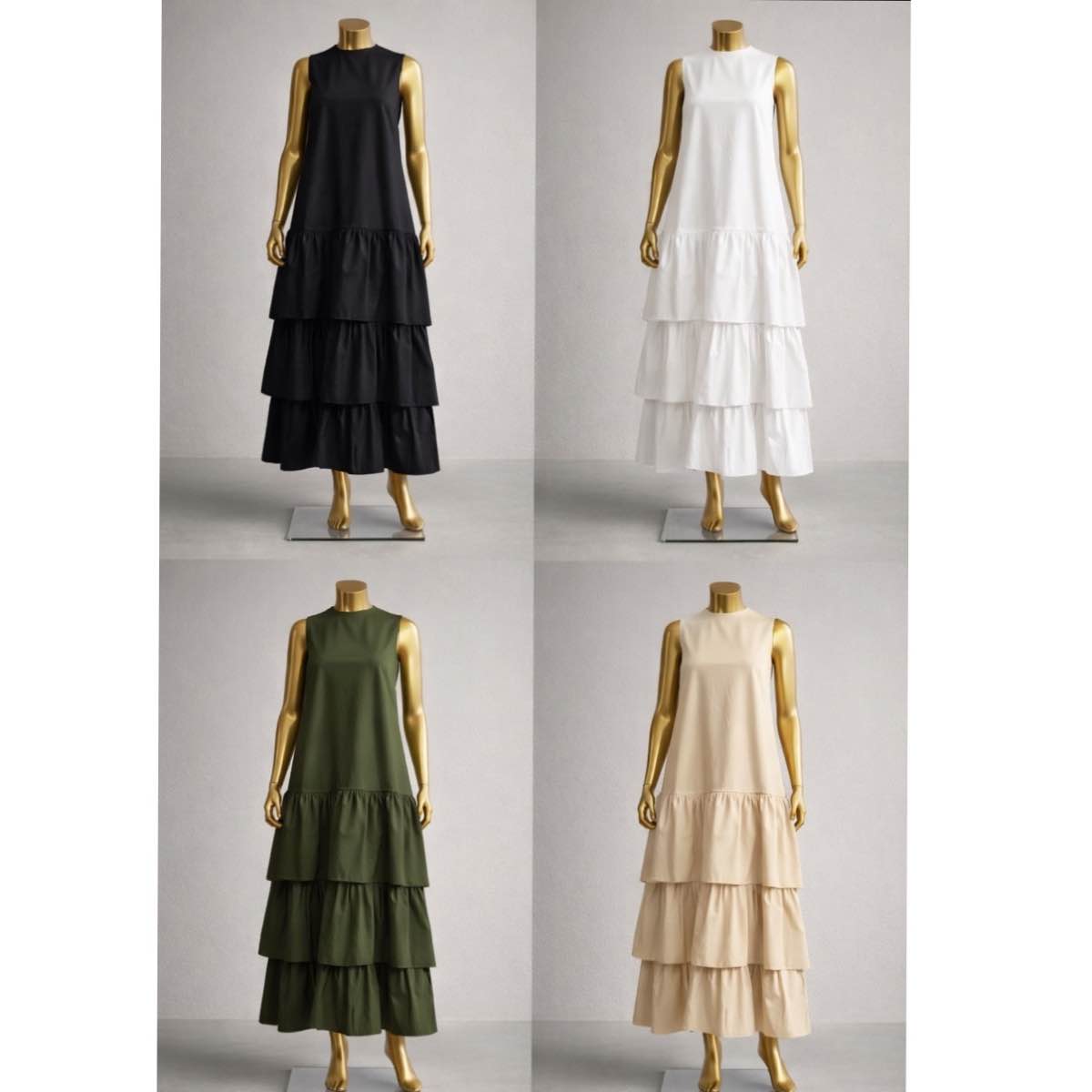 Robe été femme longue bohème chic fluide, sans manches coton, élégante