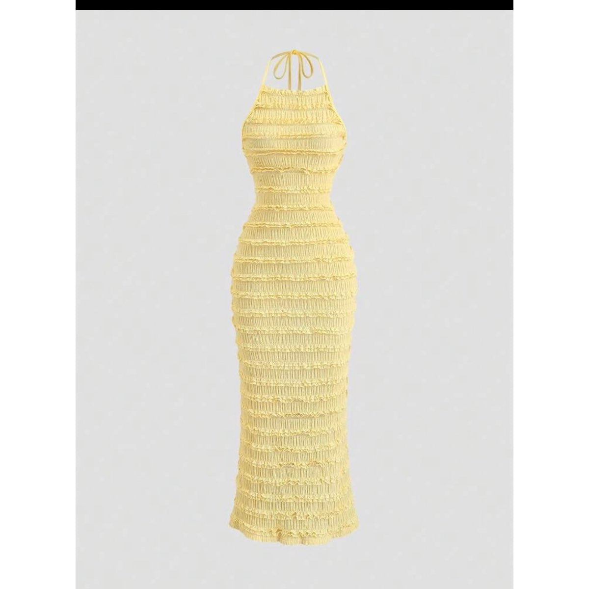 Robe été femme longue rose poudré, élégante col halter, chic et légère