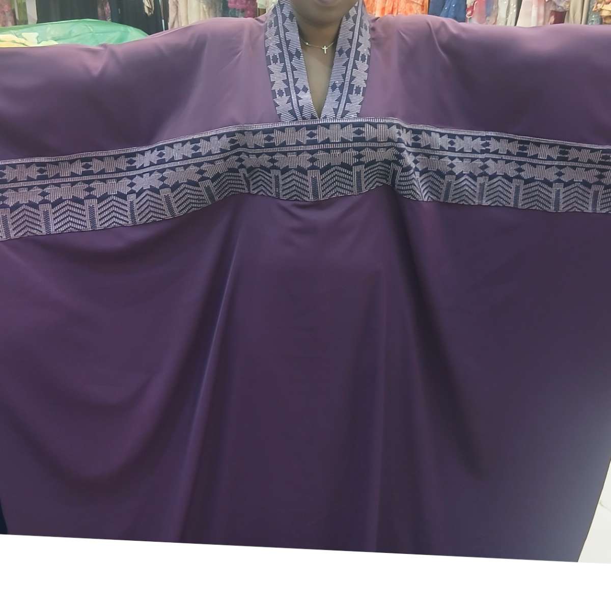Robe boubou femme soie et pagne tissé élégante, longue, manches larges