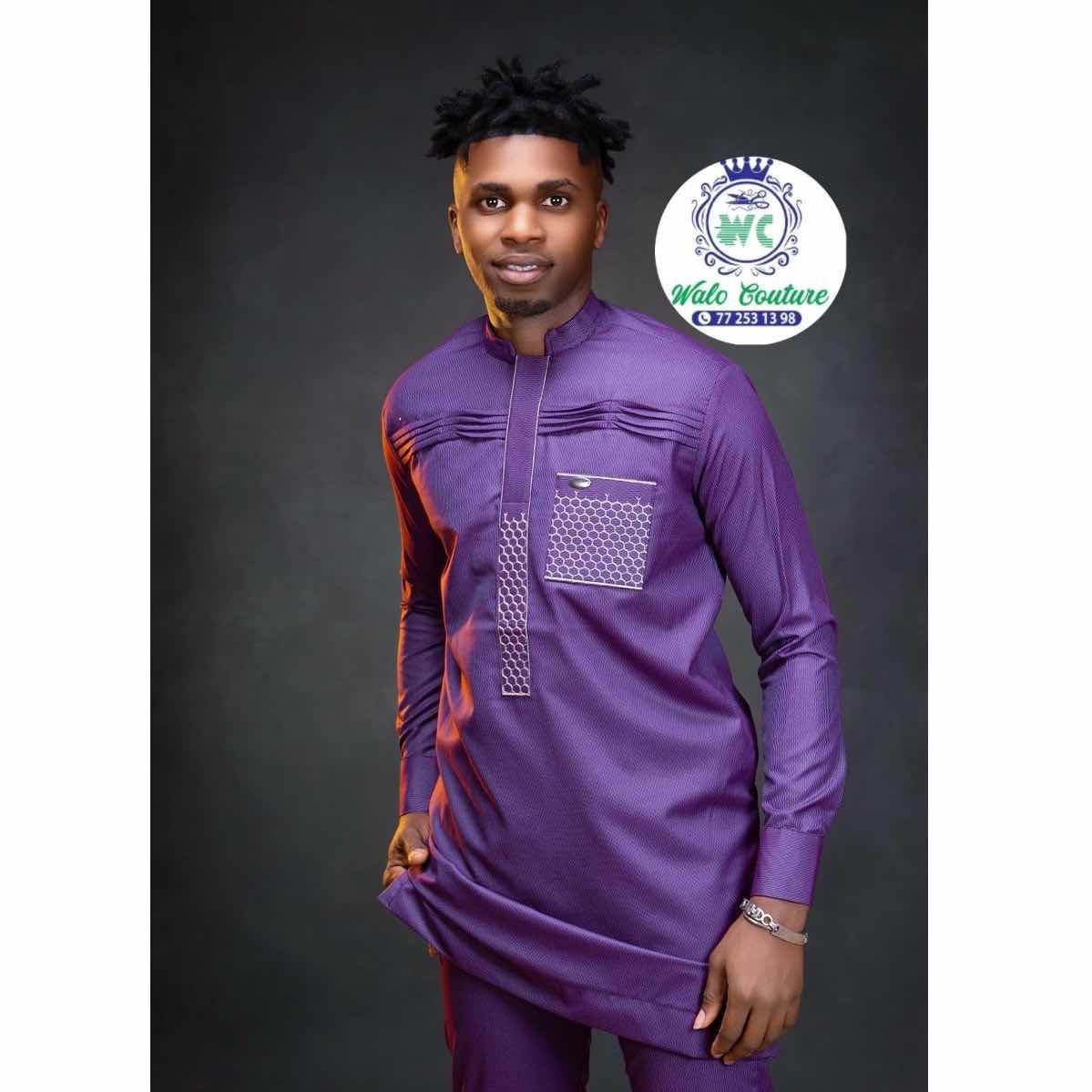 Ensemble costume africain homme élégant, tenue traditionnelle moderne cérémonie