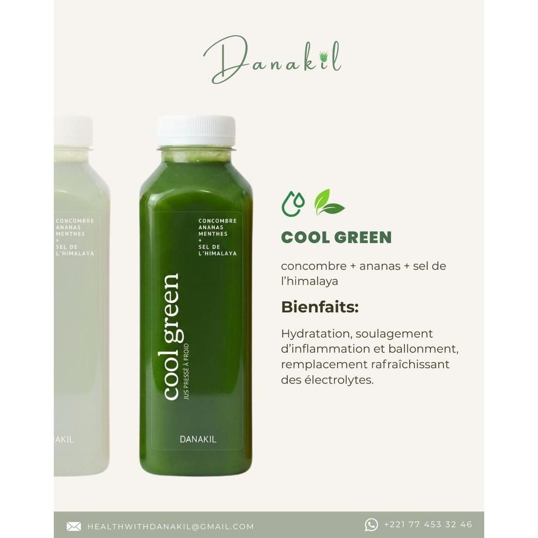 Jus de fruits naturels pressé à froid COOL GREEN 300 ml – frais et detox