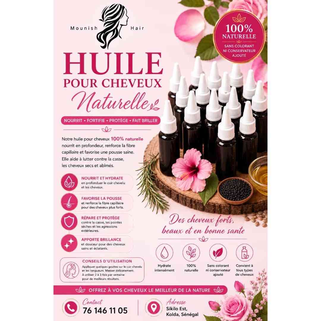 Huile pousse cheveux naturelle &amp; pommade Mounish Hair