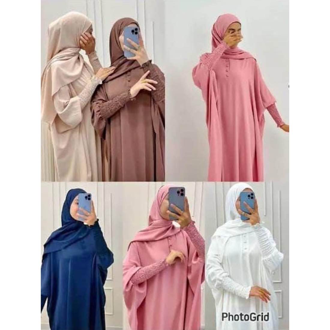 Robe femme élégante longue, manches longues, col montant, couleurs pastel