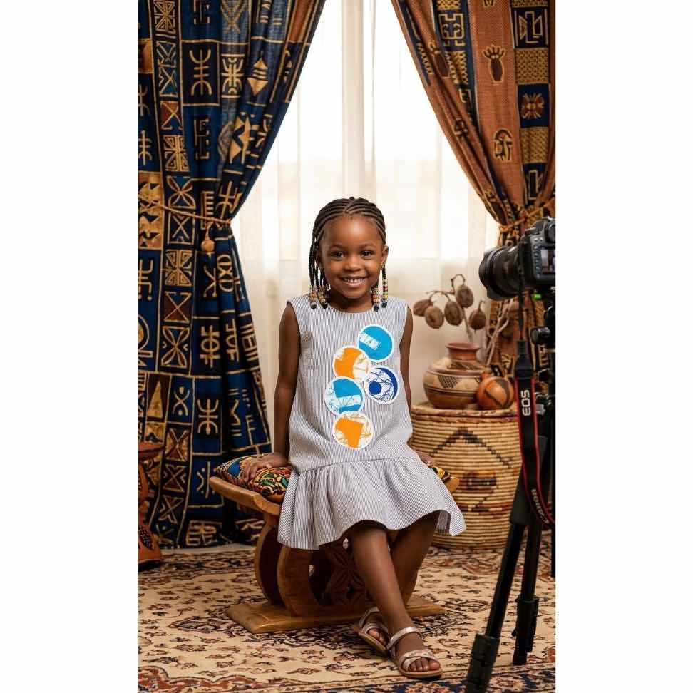 Robe Laicha afro-moderne en coton et bogolan