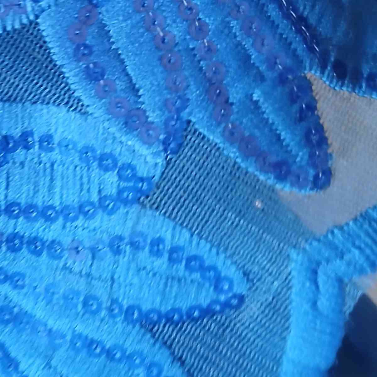 Robe boubou longue au dentelle bleu