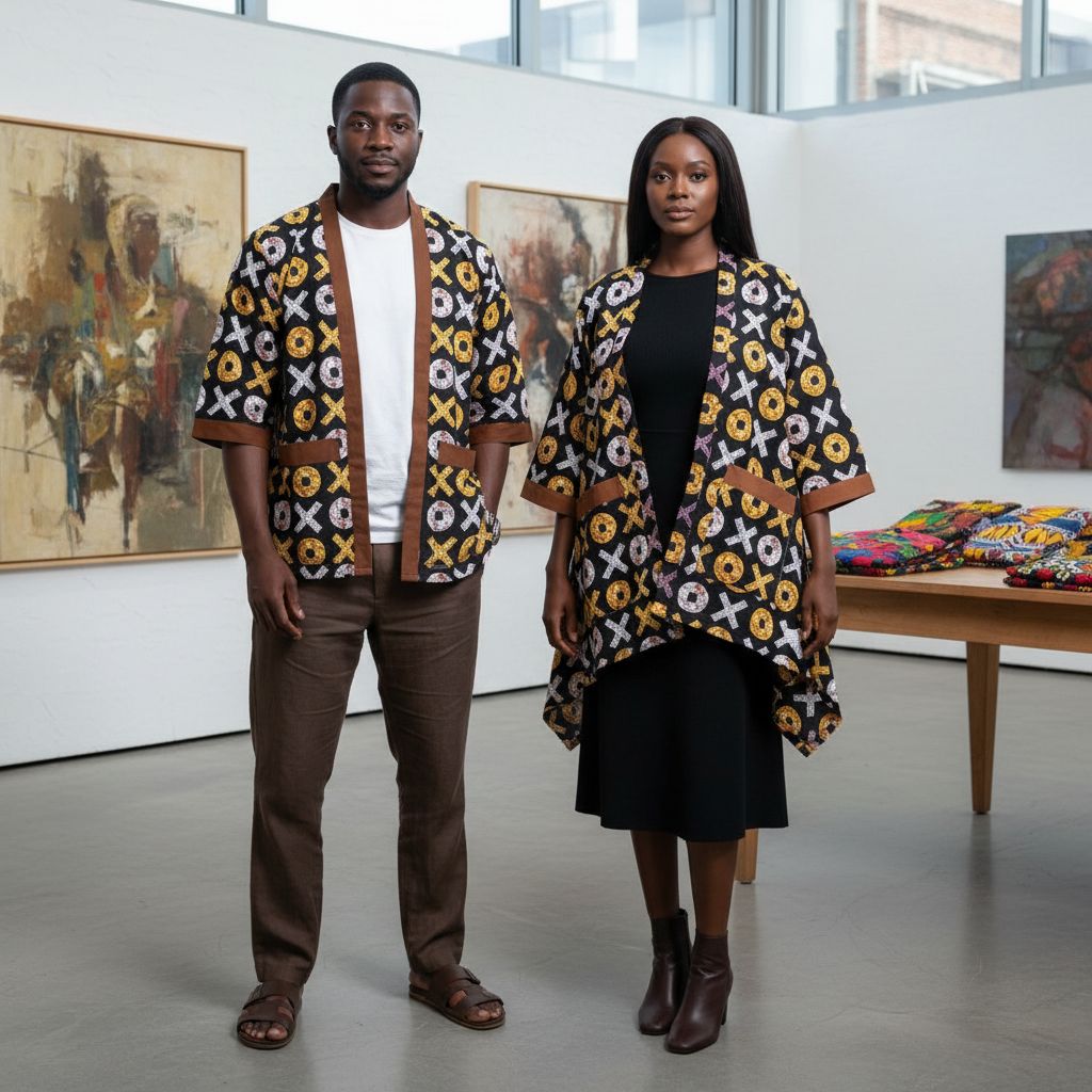 Kimono africain unisexe multicolore, ample et chic, vêtement traditionnel