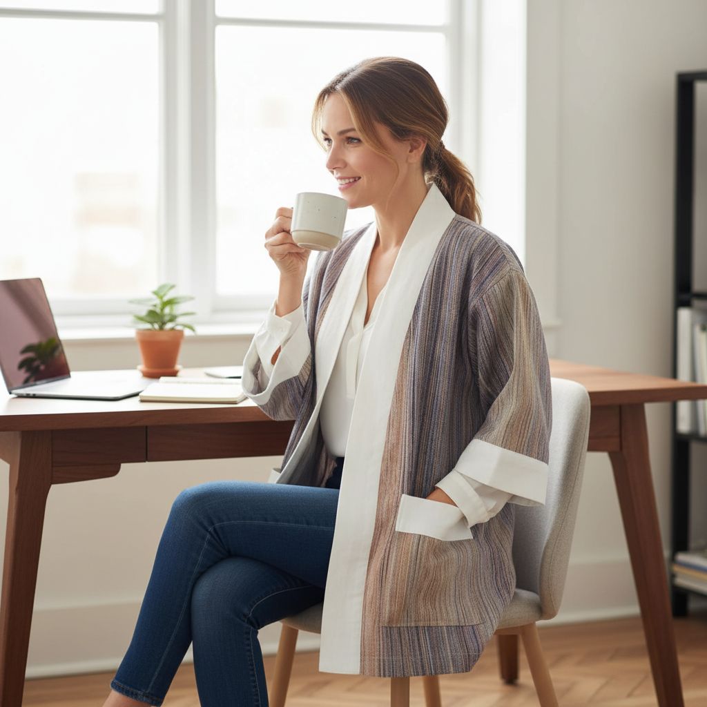 Kimono femme coton artisanal – Pagne tissé, fait main, made in Senegal
