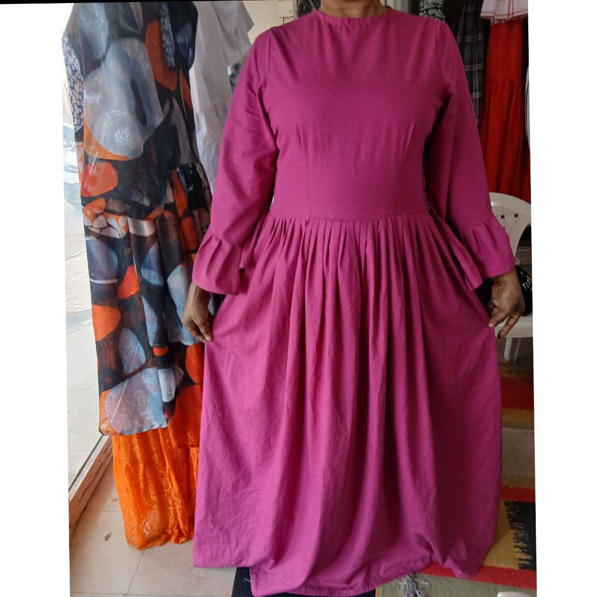 Robe Femme Coton Fuchsia - Élégance et Confort