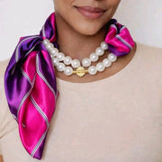 Foulard ethnique femme multicolore avec perles et bijoux africains