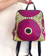Sac à dos femme wax artisanal sénégalais en tissu recyclé, motif africain