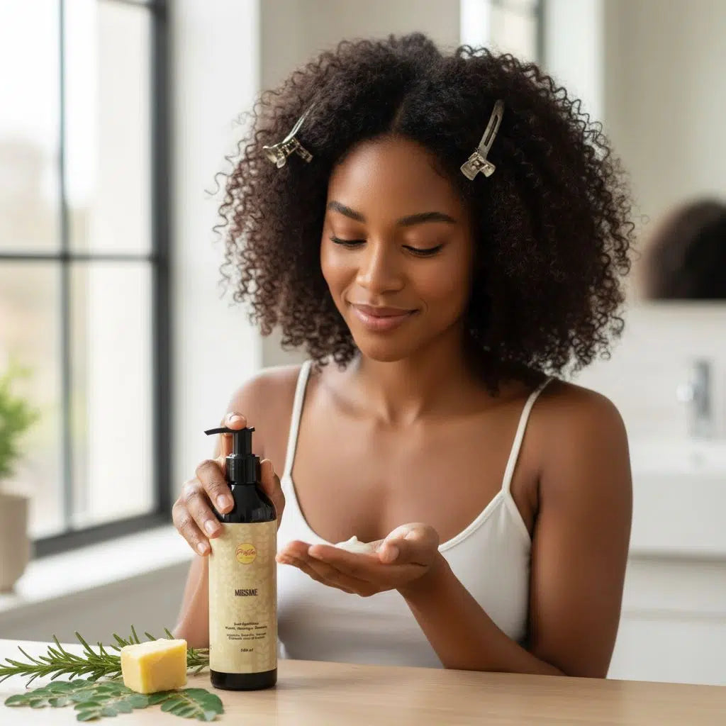 Lait capillaire naturel au karité et romarin soin cheveux