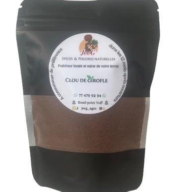 Clou de girofle en poudre bio 100g – Épice naturelle en sachet refermable