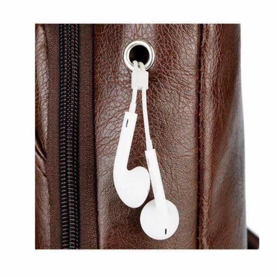 Sac bandoulière homme cuir marron élégant et pratique, poches multiples