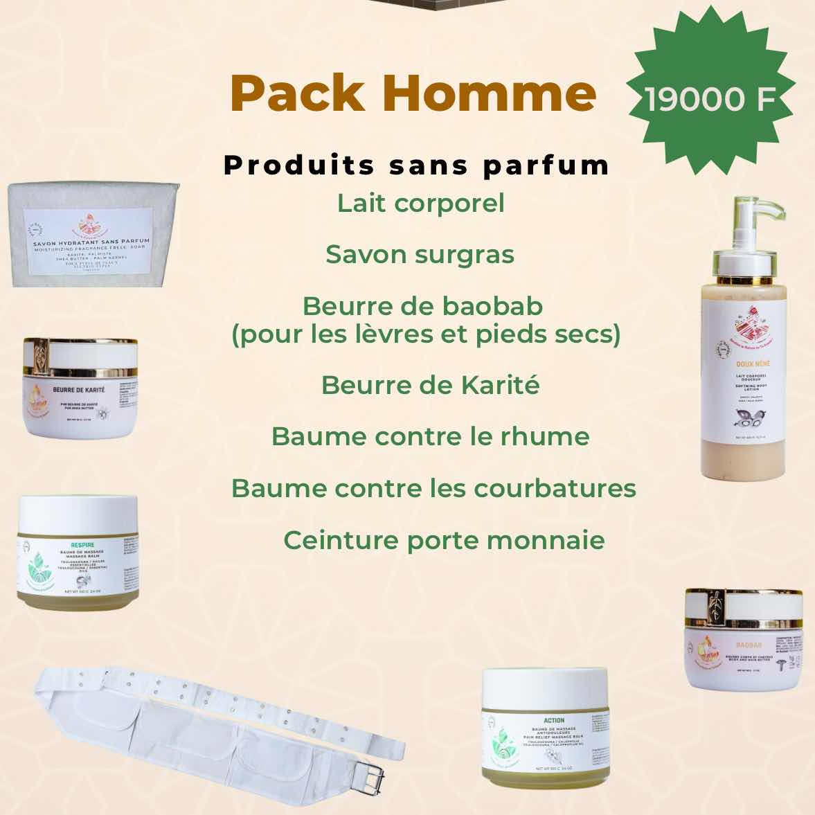 Pack Hajj Homme : Soins Naturels Sans Parfum et Accessoires pour Pèlerinage