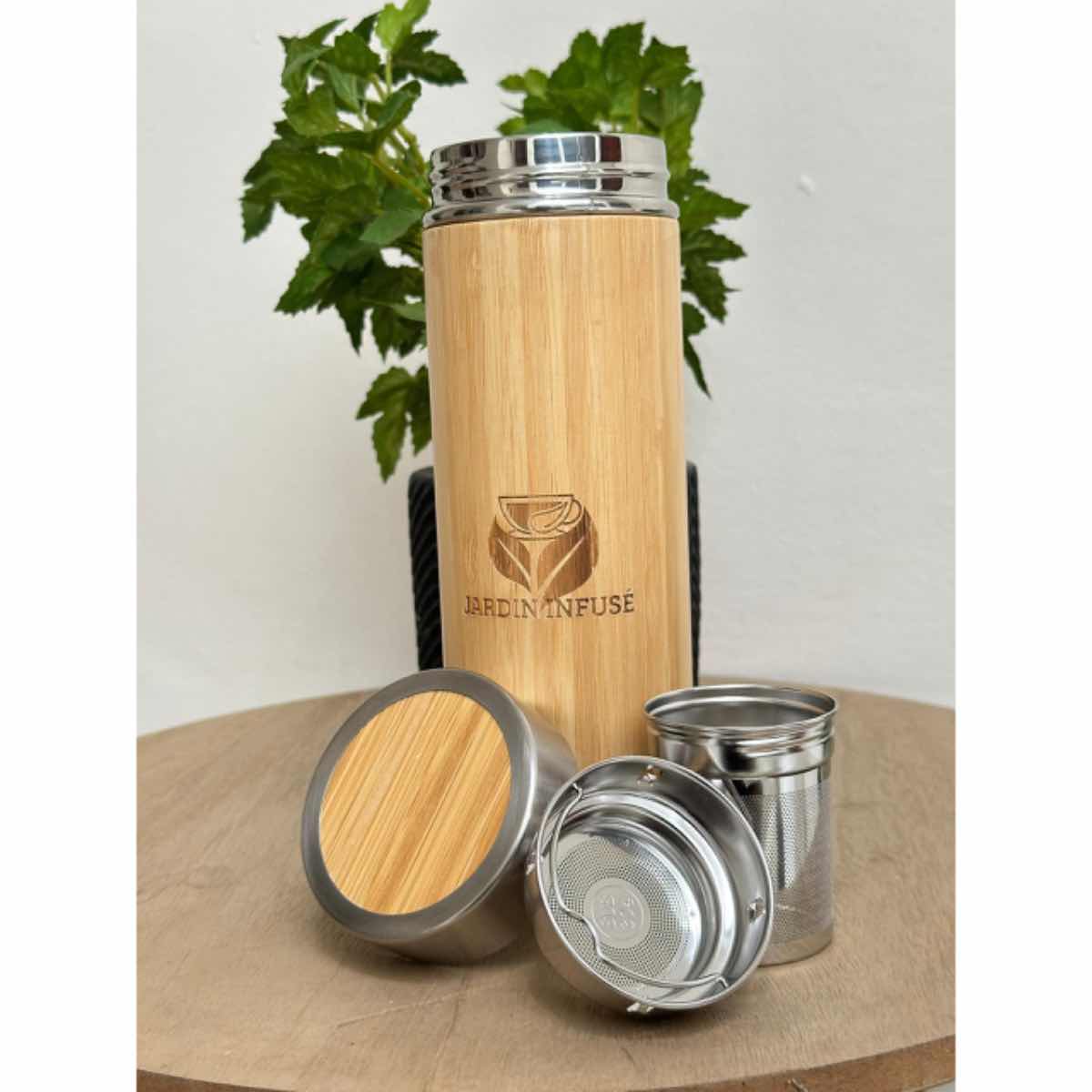 Bouteille isotherme bambou avec 2 infuseurs inox – Thé et infusion nomade