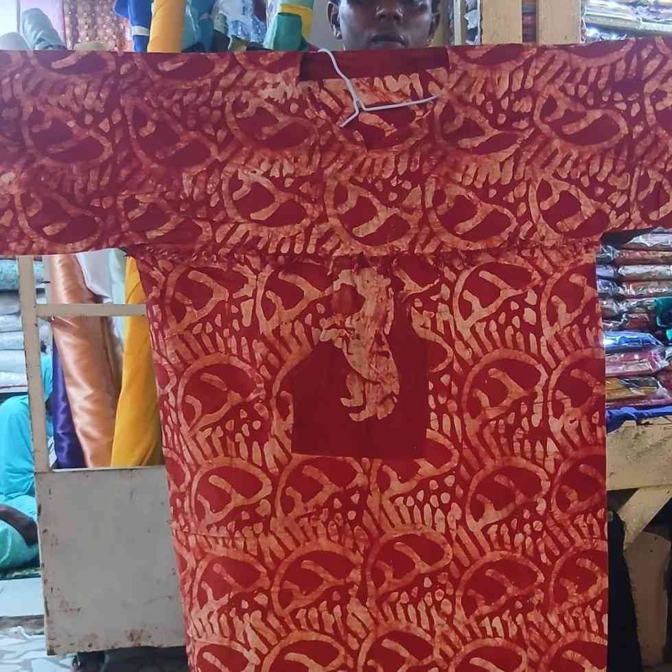 Robe batik femme orange élégante, ample et chic, style africain cérémonie