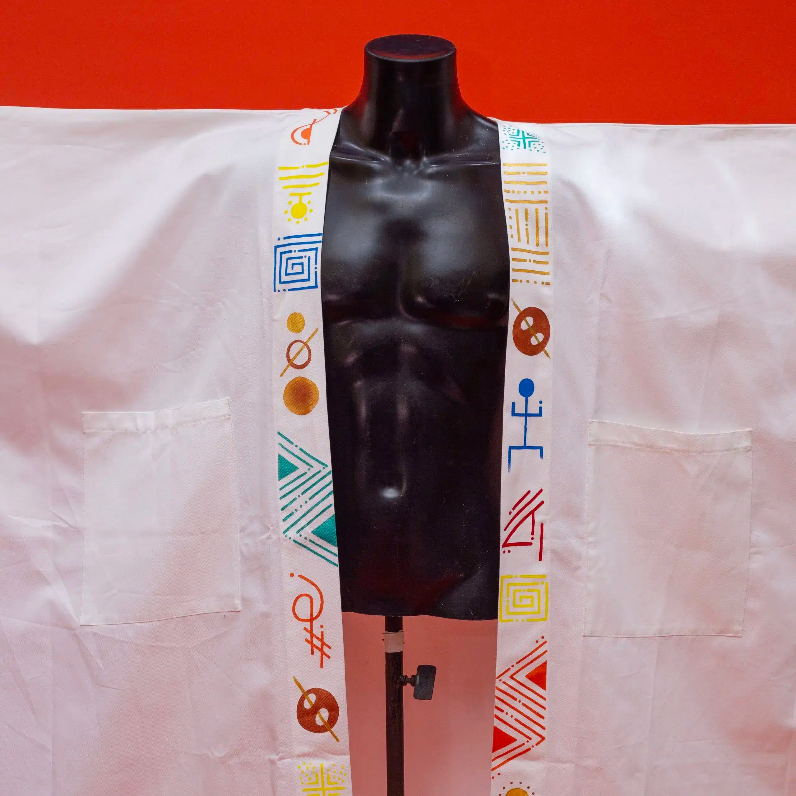 Manteau kimono blanc unisexe en coton