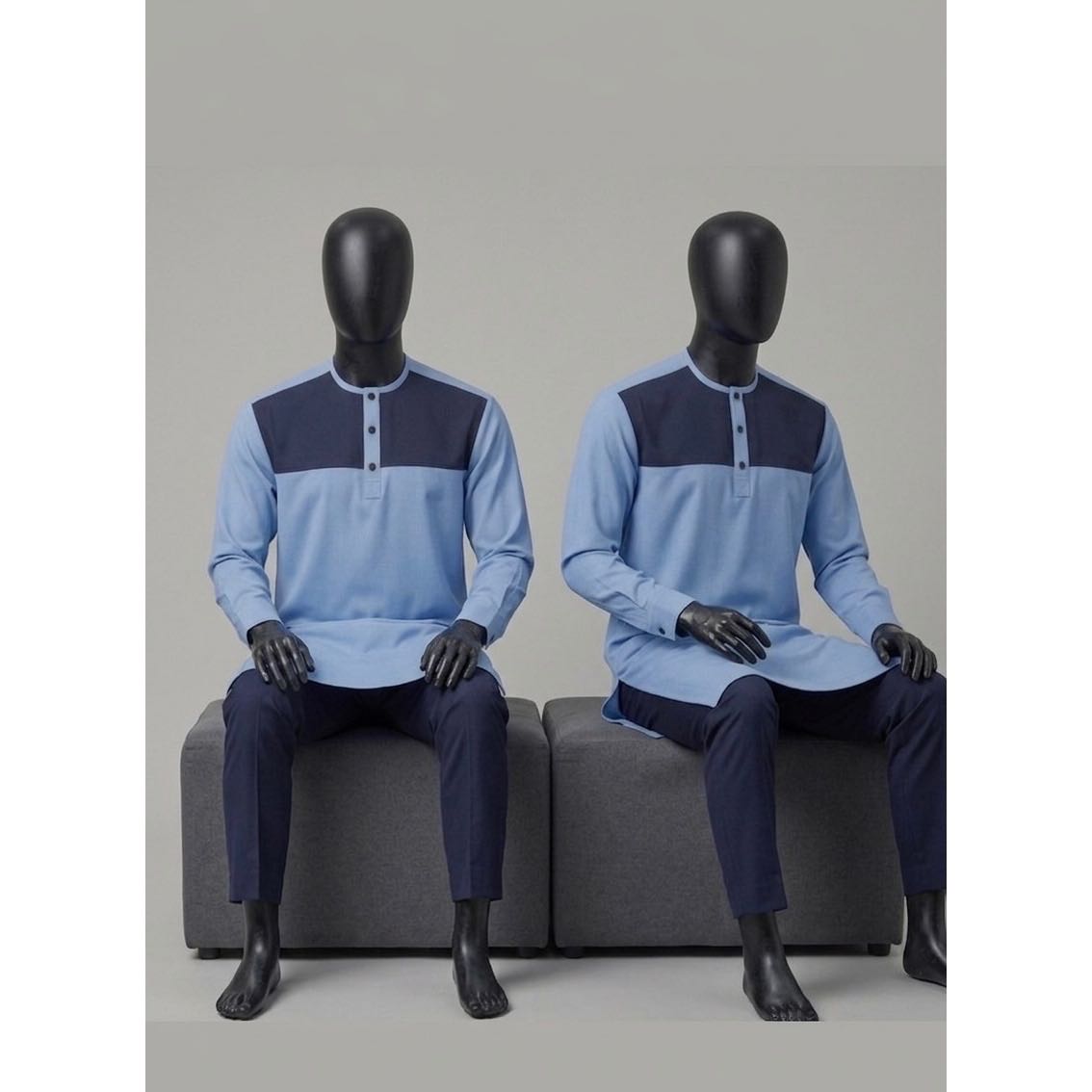 Haut homme bleu décontracté supercent, confortable, coupe ample