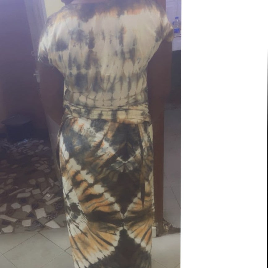 Ensemble femme haut et pagne en coton
