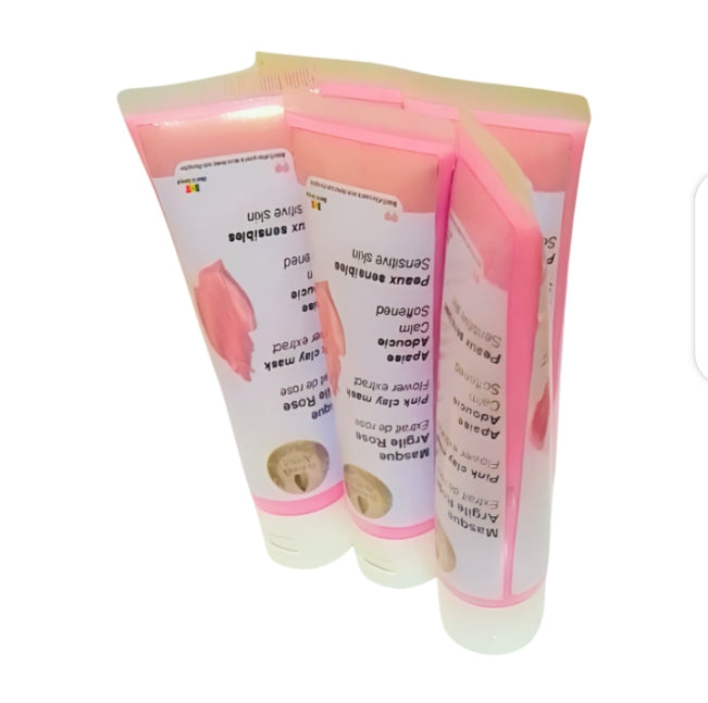 Masque argile rose visage – Purifiant, apaisant & éclat naturel peaux sensibles