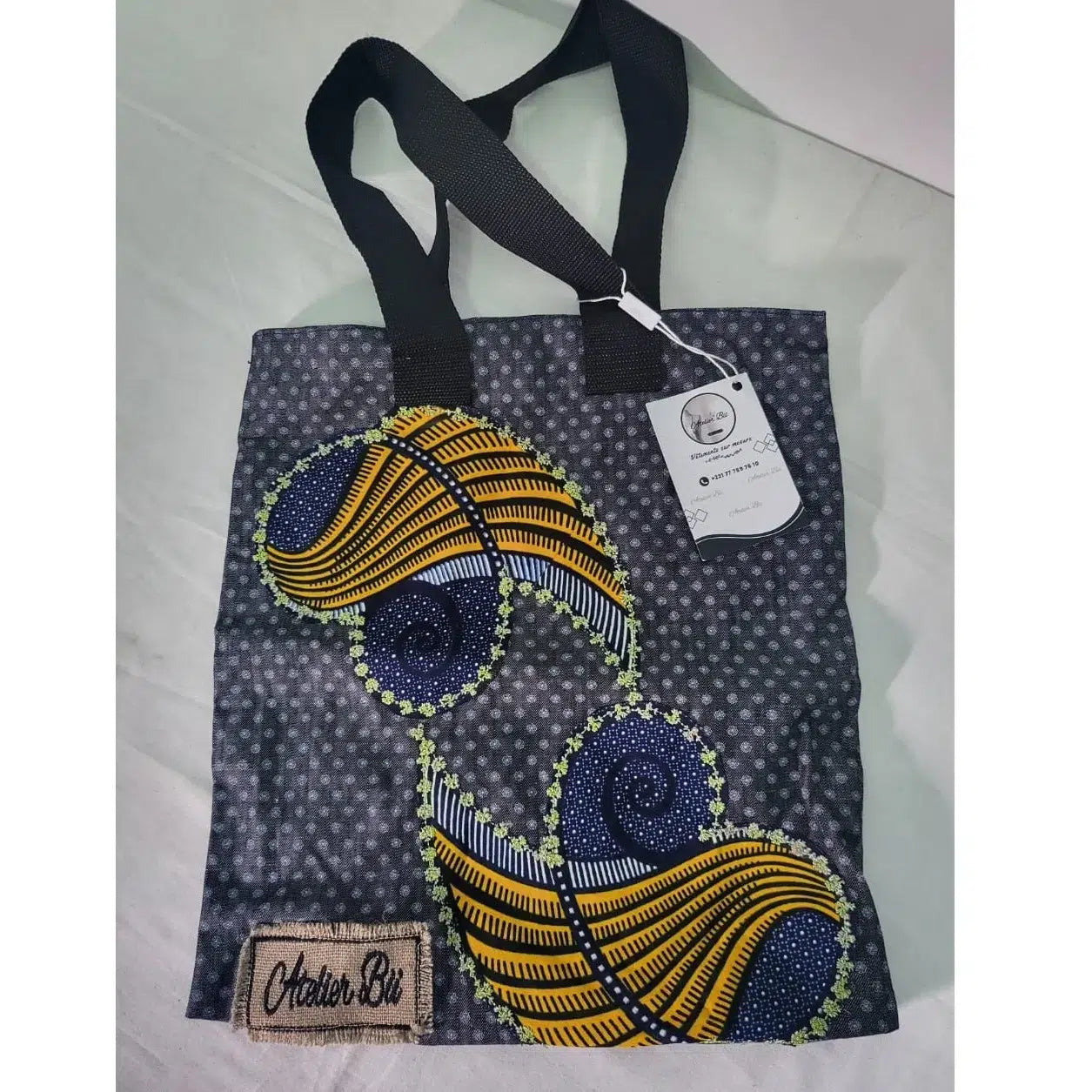 Tote bag africain artisanal – Sac cabas coloré motifs traditionnels wax