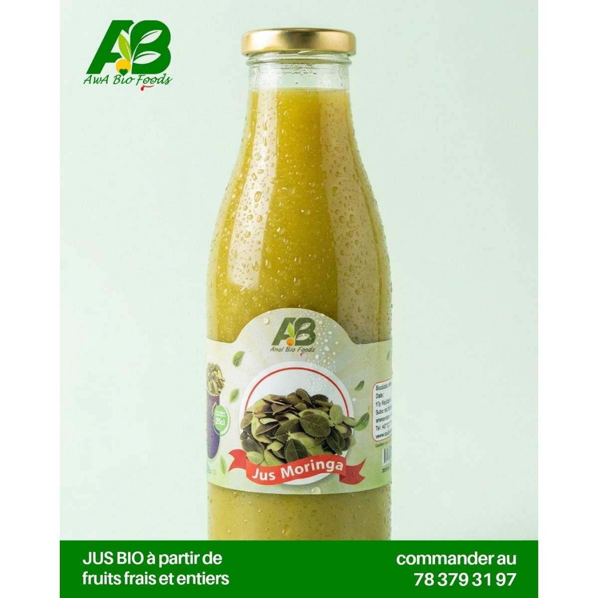 Jus Moringa Bio 1L – Vitalité, Antioxydants et Immunité en Bouteille Verre