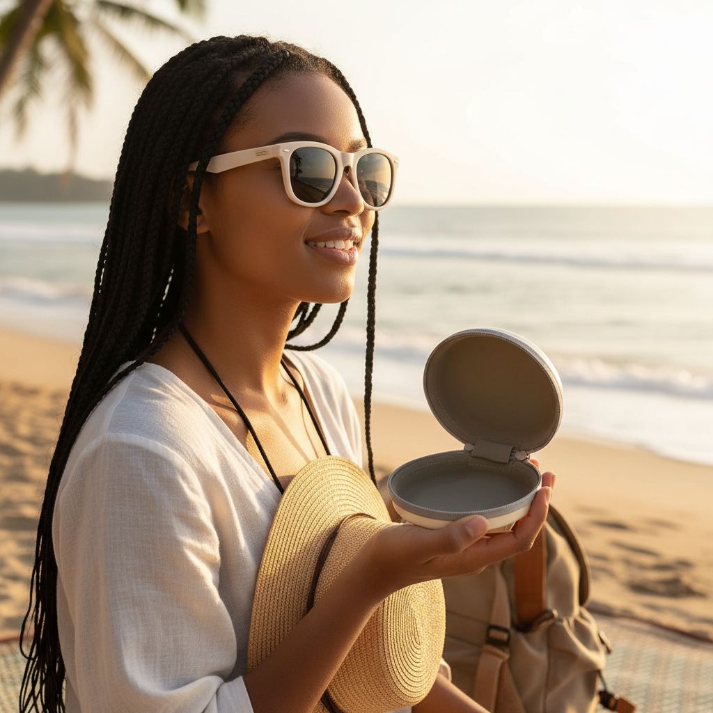 Lunettes de soleil pliables avec étui rigide, légères et design minimaliste