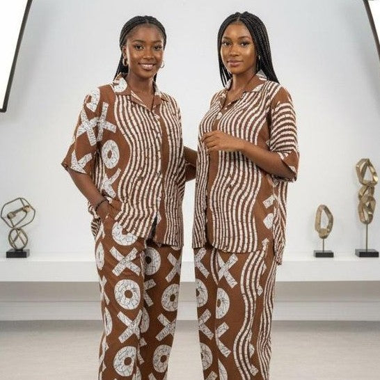 Combinaison pantalon femme bohème chic ample – Motifs africains élégants