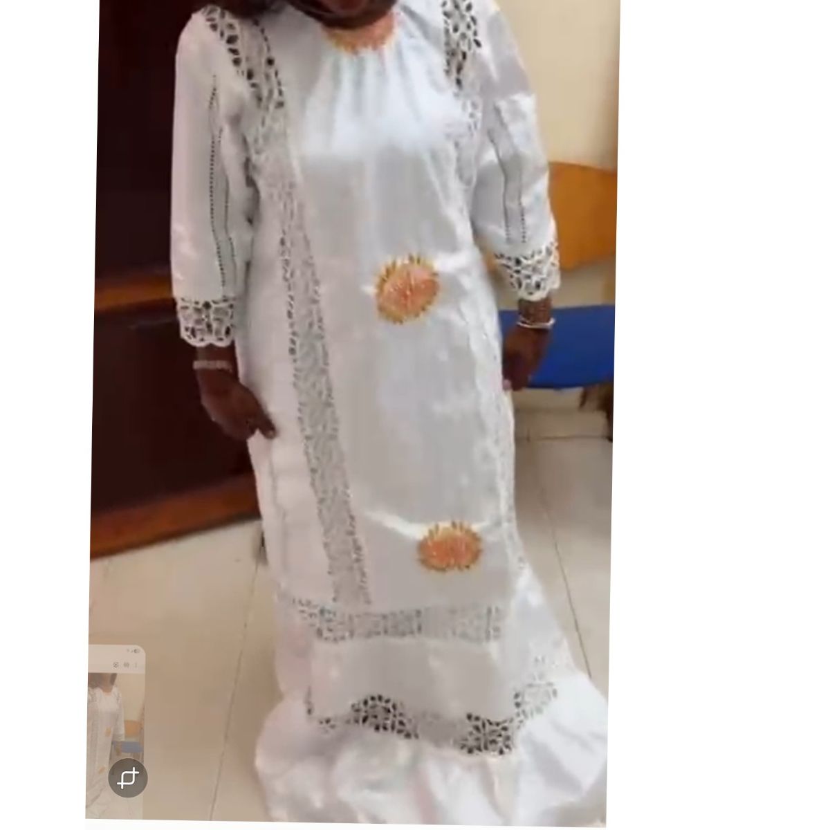 Robe femme broderie geztner élégante, longue, idéale cérémonie et mariage