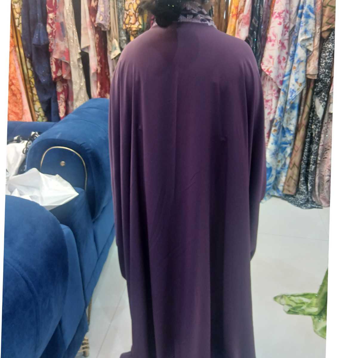 Robe boubou femme soie et pagne tissé élégante, longue, manches larges