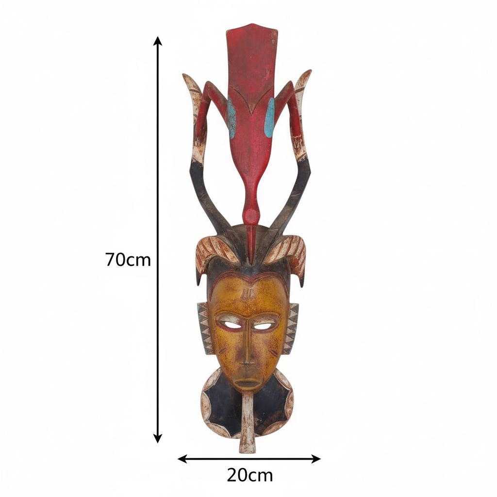Masque africain en bois peint à la main