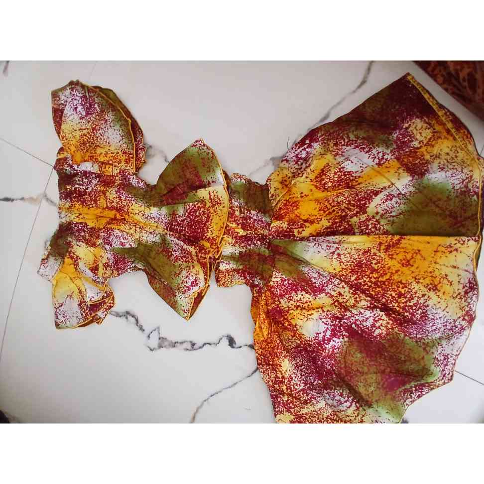 Ensemble jupe et haut enfant wax multicolore