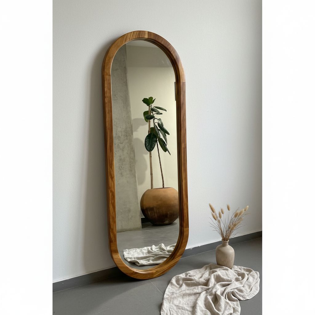 Miroir en bois massif 170x40 cm – Design scandinave, entrée ou chambre