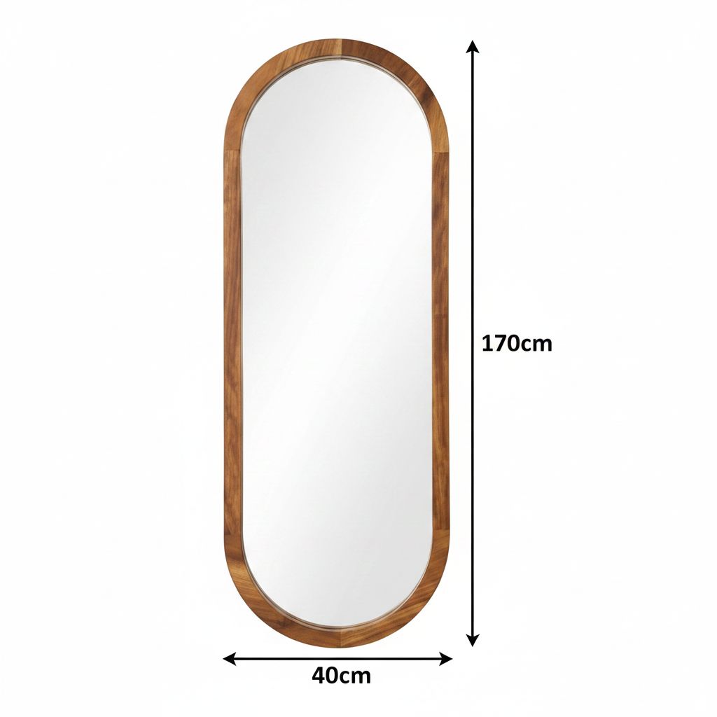 Miroir en bois massif 170x40 cm – Design scandinave, entrée ou chambre
