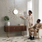 Miroir mural design doré soleil – Décoration murale élégante et moderne