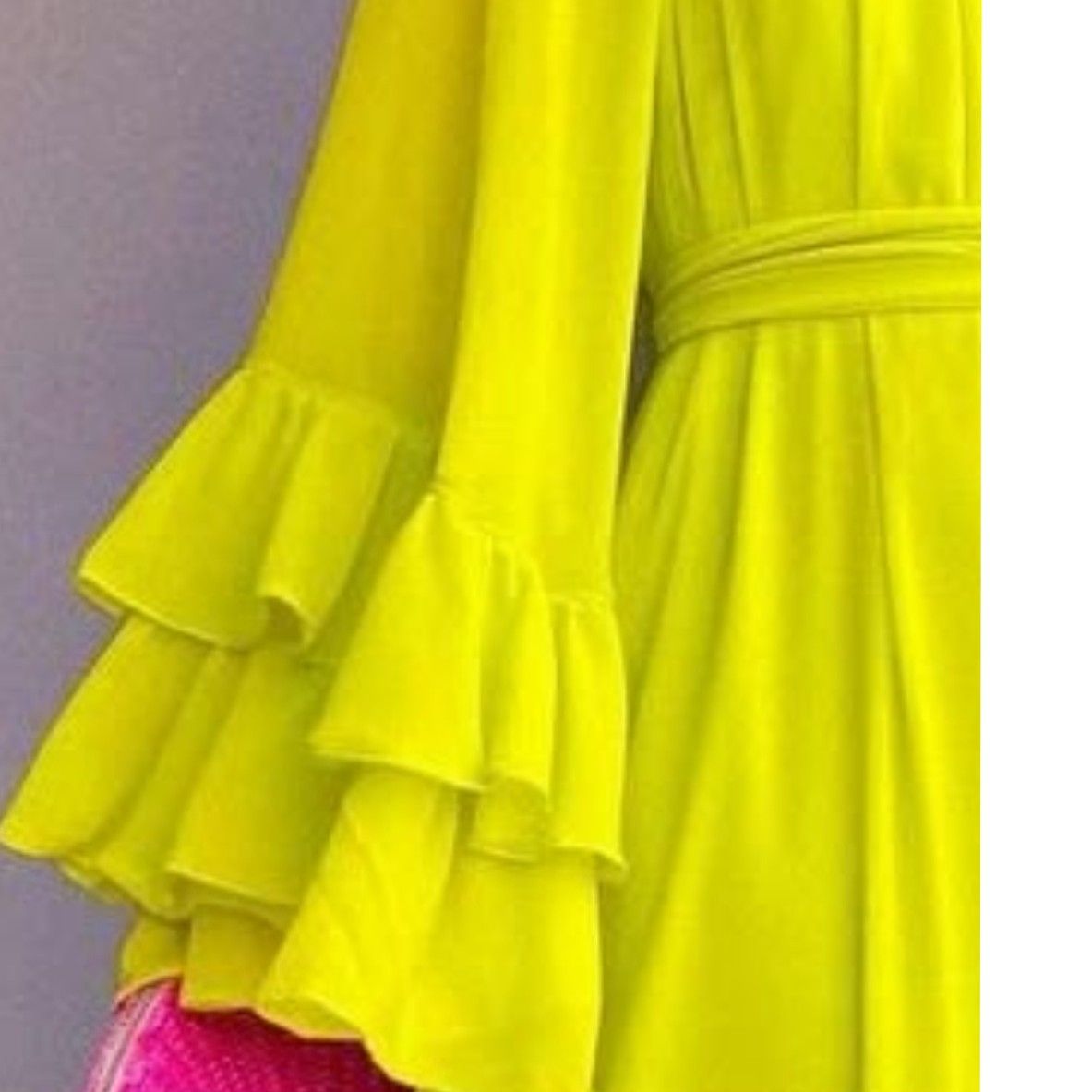 Robe en mousseline verte longue élégante